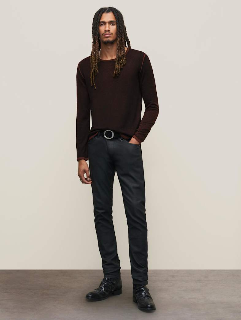 John Varvatos PETE CREWNECK Outlet Outlet Tops PETE CREWNECK RUSSET