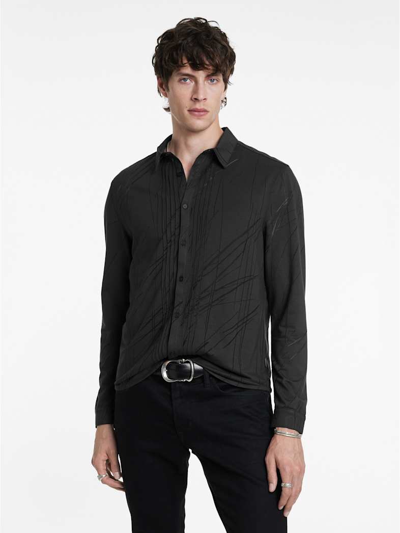 John Varvatos PHOENIX SHIRT Outlet Outlet Tops PHOENIX SHIRT CARBON