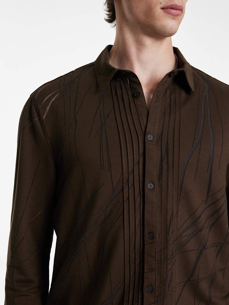 John Varvatos PHOENIX SHIRT Outlet Outlet Tops PHOENIX SHIRT CHOCOLATE