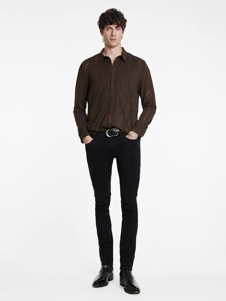 John Varvatos PHOENIX SHIRT Outlet Outlet Tops PHOENIX SHIRT CHOCOLATE