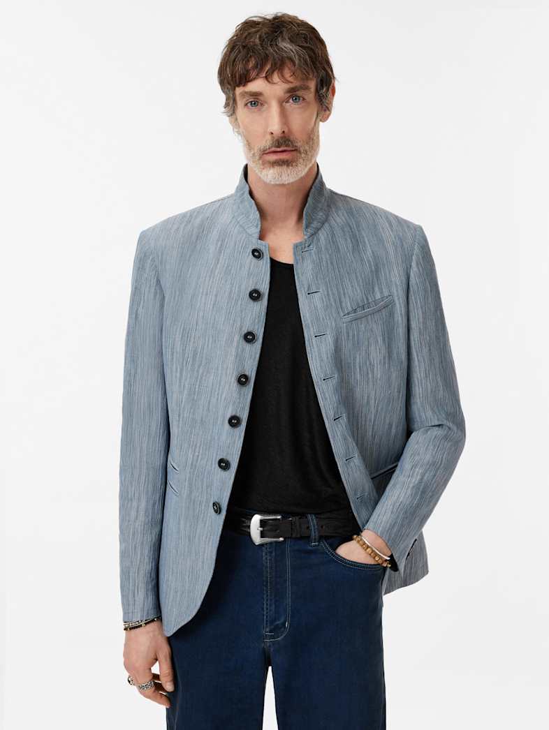 John Varvatos REDWOOD JACKET Clothing Featured Suiting REDWOOD JACKET BLUE MIST