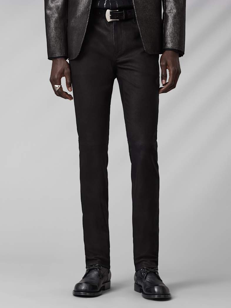 John Varvatos ROCKER LEATHER PANT Leather ROCKER LEATHER PANT BLACK