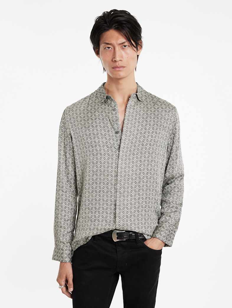 John Varvatos RODNEY SHIRT Outlet Outlet Tops RODNEY SHIRT GREY/TAN