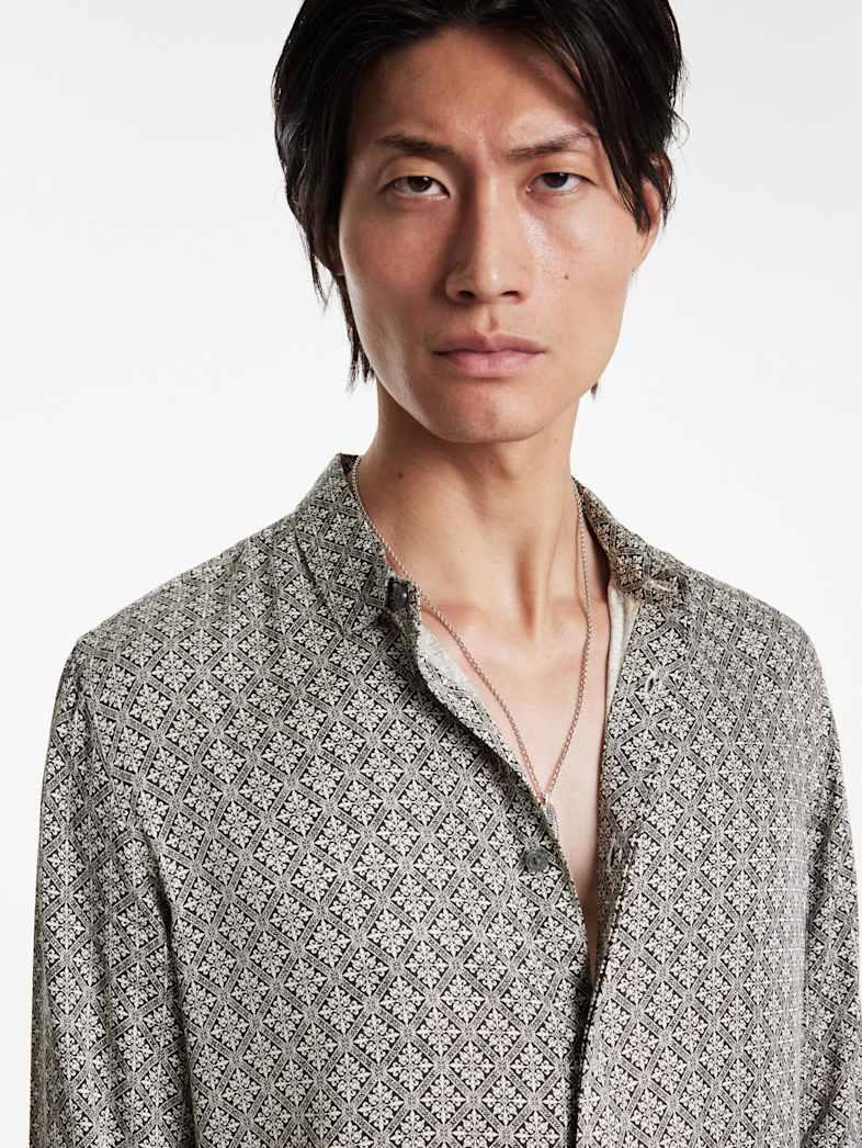 John Varvatos RODNEY SHIRT Outlet Outlet Tops RODNEY SHIRT GREY/TAN