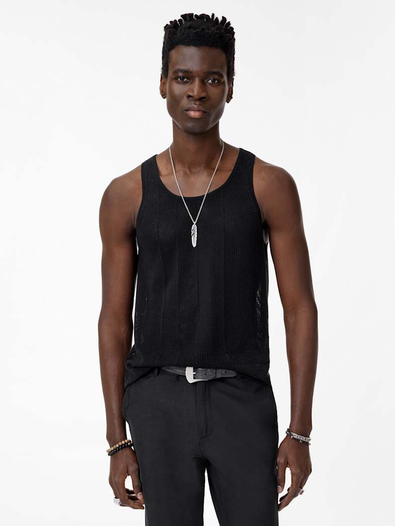 John Varvatos RUIZ TANK Clothing Tops Sweaters RUIZ TANK BLACK