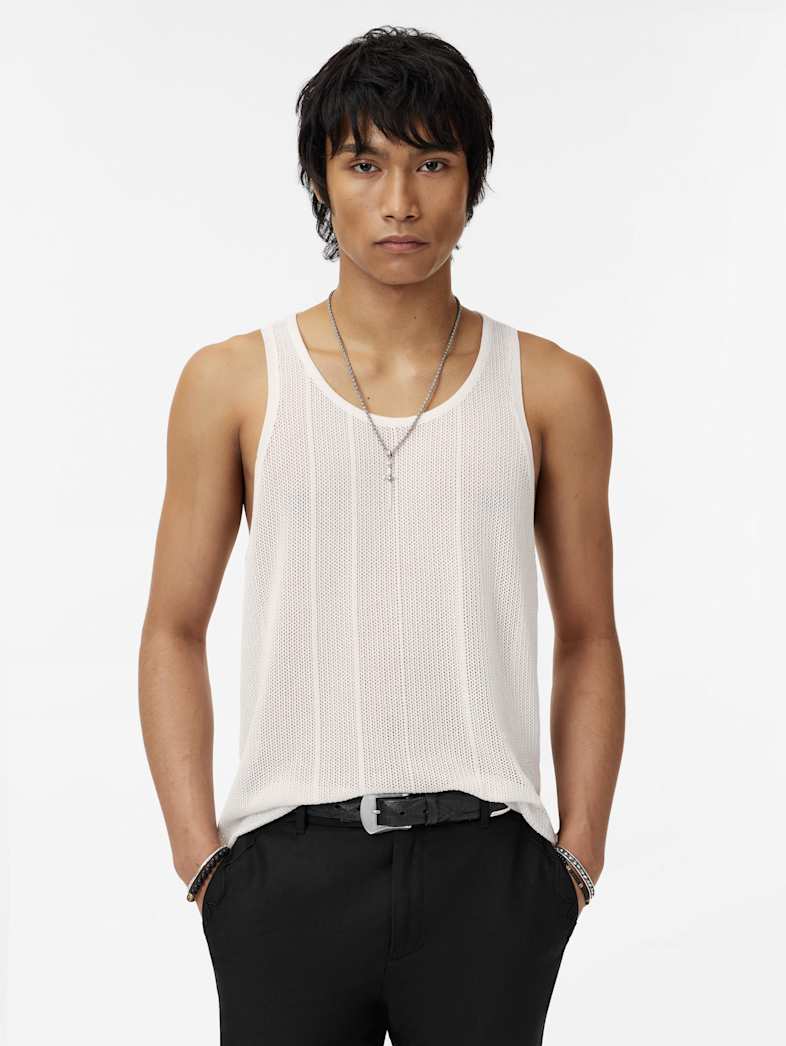 John Varvatos RUIZ TANK Clothing Tops Sweaters RUIZ TANK WHITE
