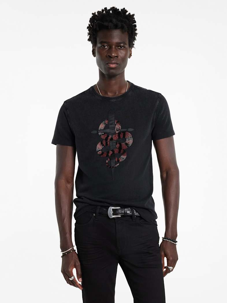John Varvatos SNAKE AND DAGGER TEE Outlet SNAKE AND DAGGER TEE BLACK