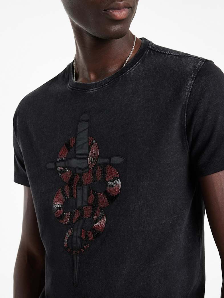 John Varvatos SNAKE AND DAGGER TEE Outlet SNAKE AND DAGGER TEE BLACK