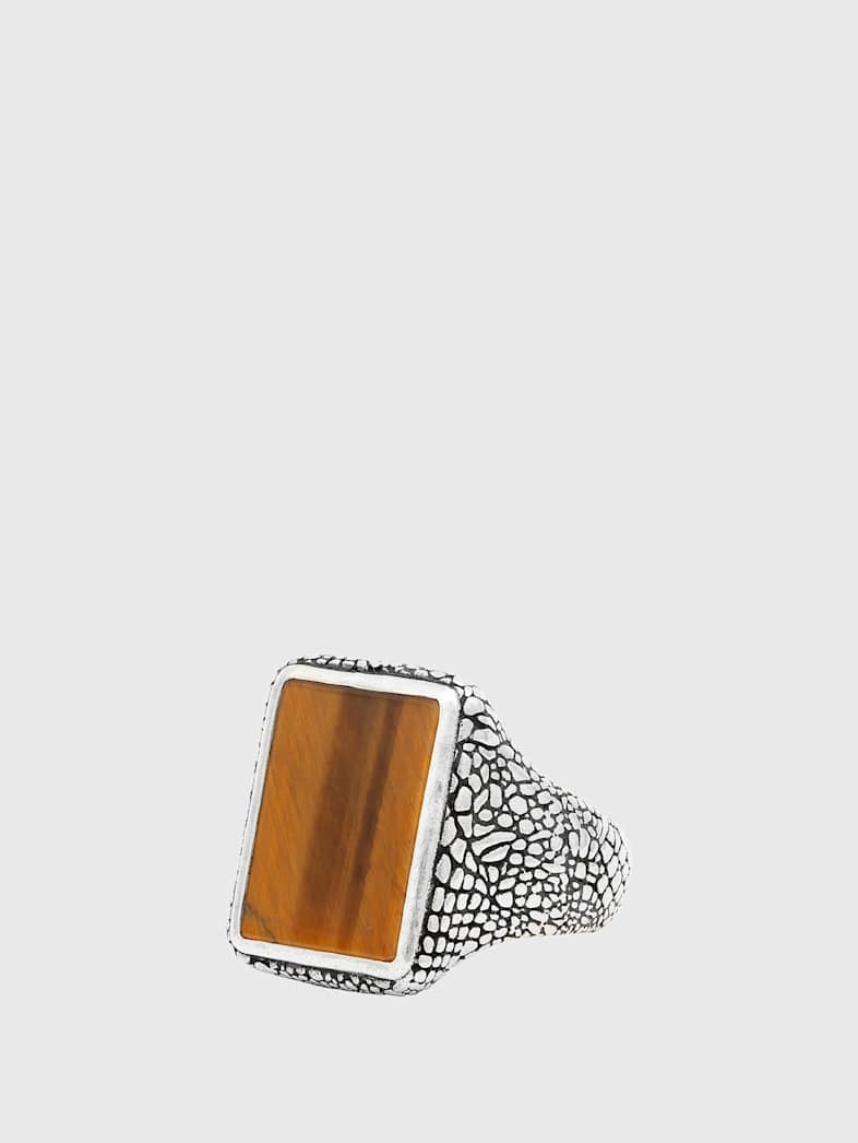john varvatos SNAKESKIN SIGNET STATEMENT RING NO COLOR
