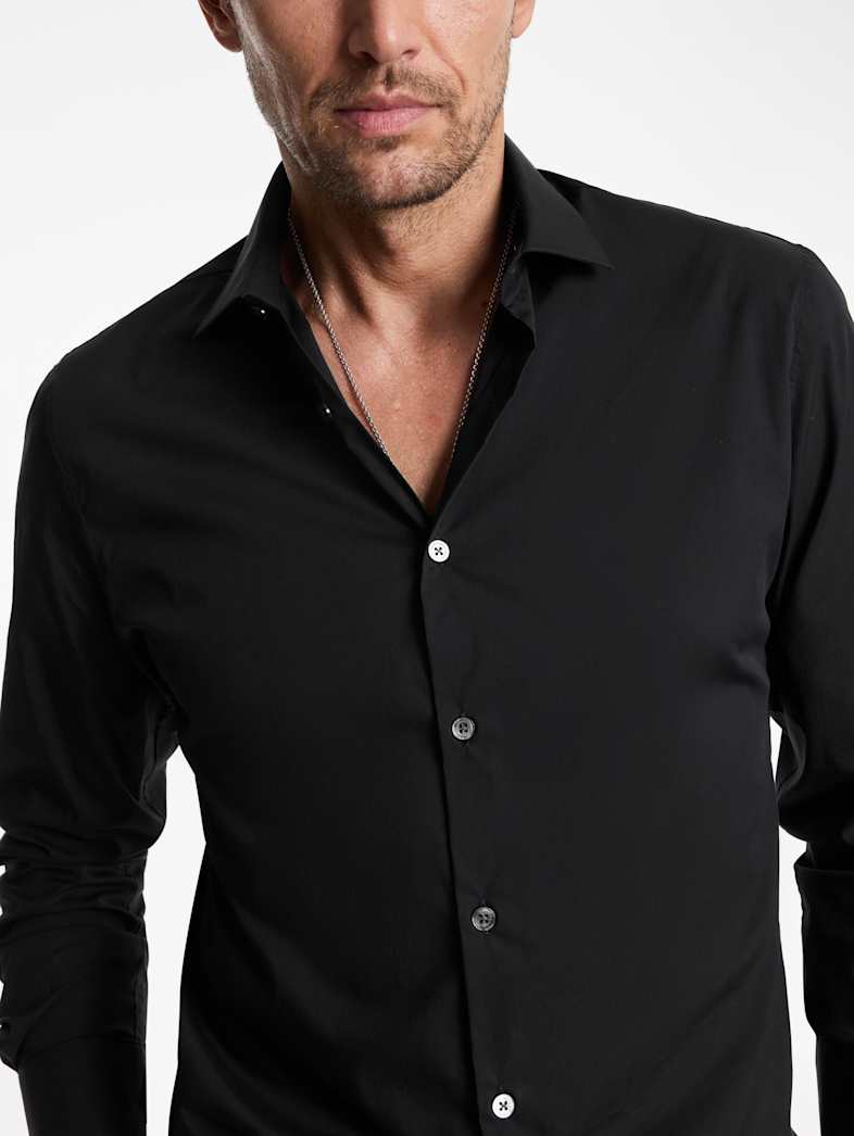 John Varvatos STELLA DRESS SHIRT Clothing Tops Dress Shirts STELLA DRESS SHIRT BLACK