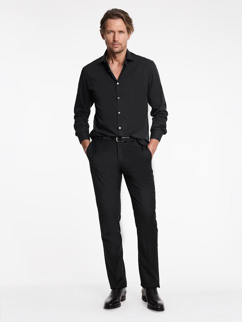 John Varvatos STELLA DRESS SHIRT Clothing Tops Dress Shirts STELLA DRESS SHIRT BLACK