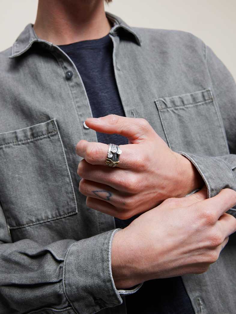 John Varvatos STERLING SILVER NAILS RING Accessories All Accessories Jewelry STERLING SILVER NAILS RING NO COLOR