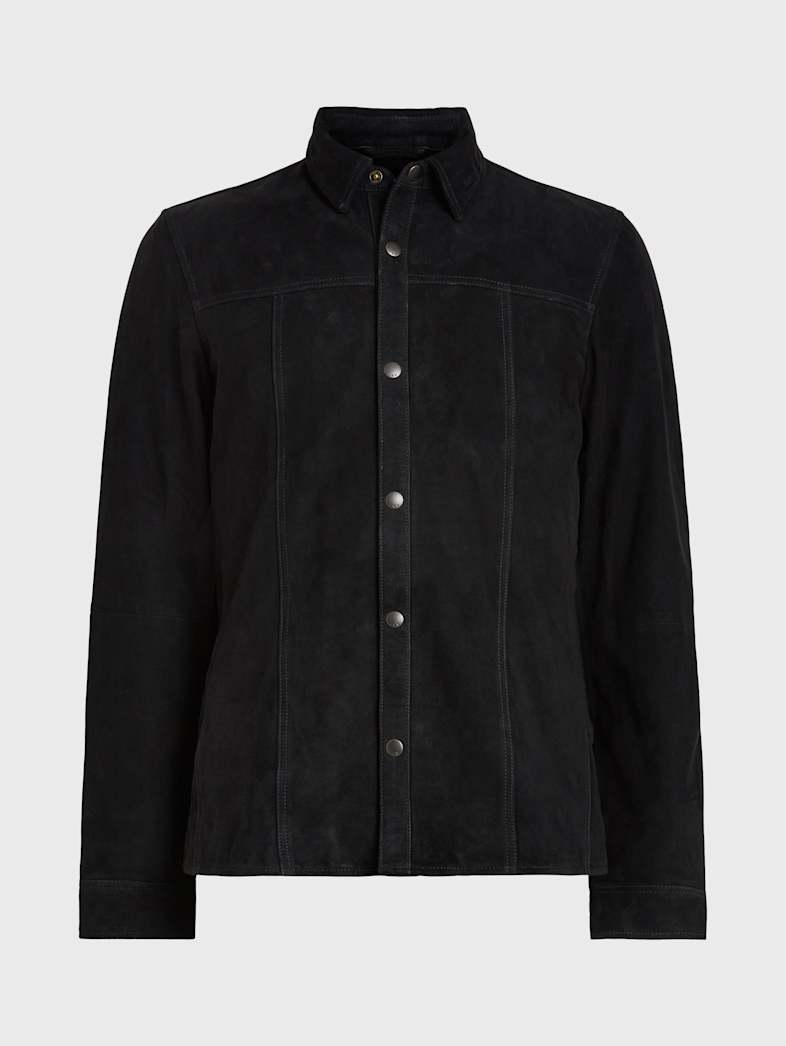 john varvatos SUEDE SHIRT JACKET Outlet Outlet Leather & Outerwear SUEDE SHIRT JACKET BLACK