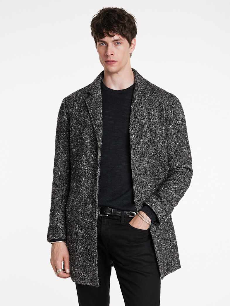 John Varvatos TEMPLETON TOP COAT Outlet TEMPLETON TOP COAT CHARCOAL GREY