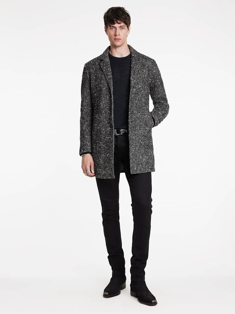 John Varvatos TEMPLETON TOP COAT Outlet TEMPLETON TOP COAT CHARCOAL GREY