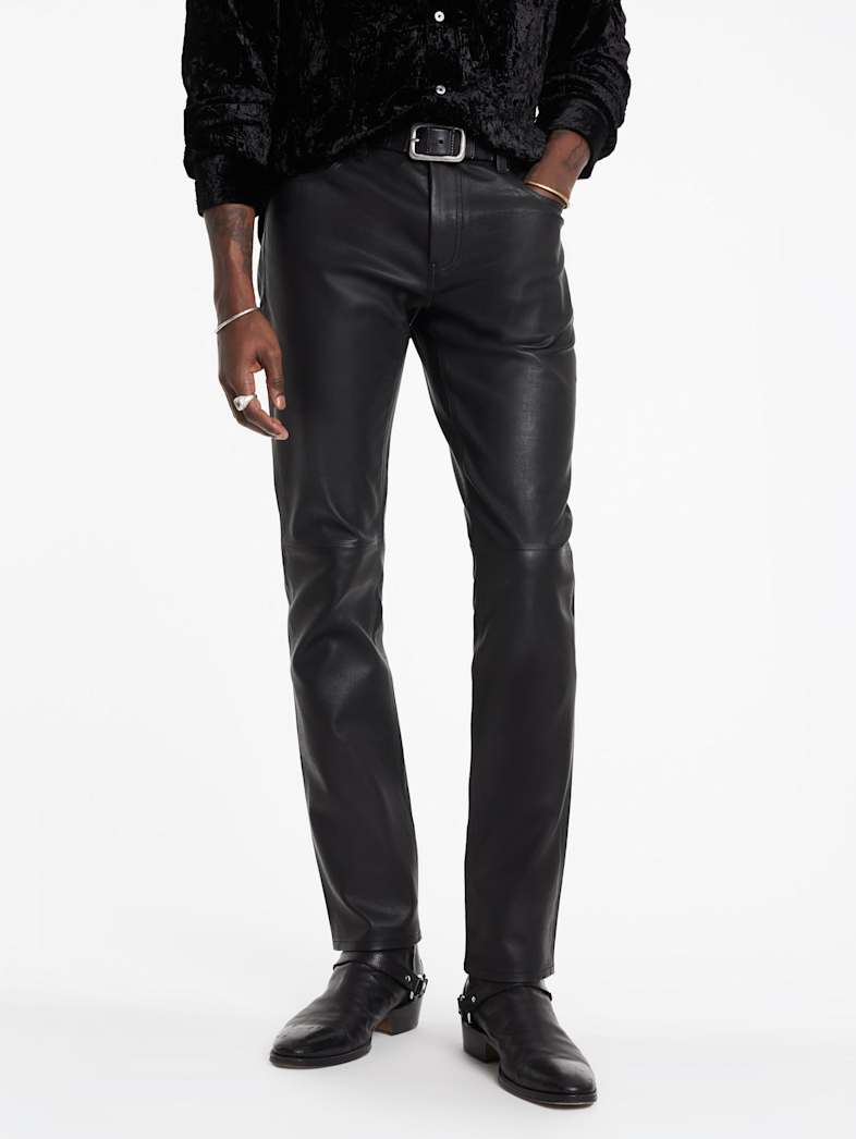 John Varvatos THE ROCKER LEATHER PANTS Clothing Bottoms THE ROCKER LEATHER PANTS BLACK