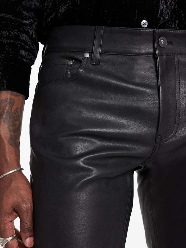 John Varvatos THE ROCKER LEATHER PANTS Clothing Bottoms THE ROCKER LEATHER PANTS BLACK