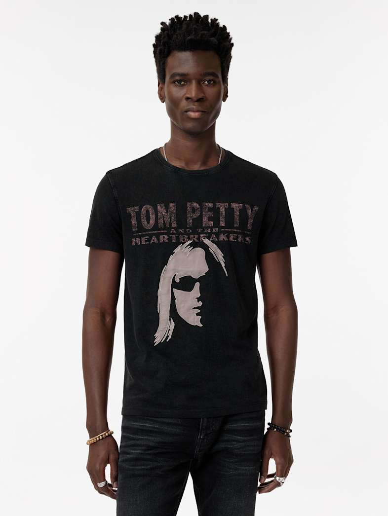 John Varvatos TOM PETTY APPLIQUE TEE Clothing Tops Graphic Tees TOM PETTY APPLIQUE TEE BLACK