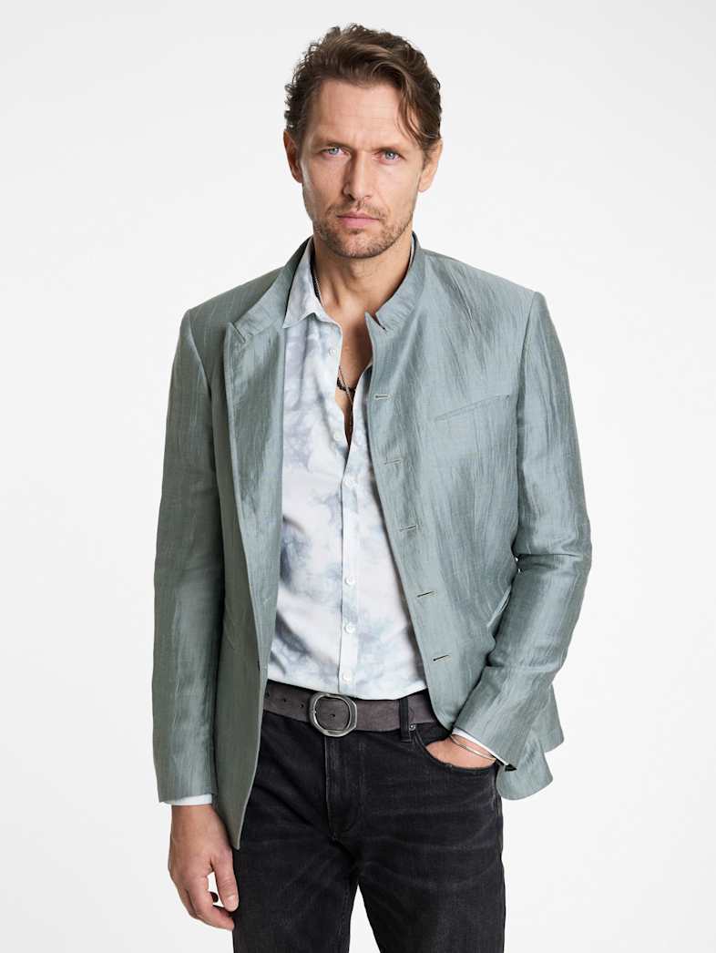 John Varvatos VARICK JACKET Outlet Outlet Leather & Outerwear VARICK JACKET CEMENT WHT