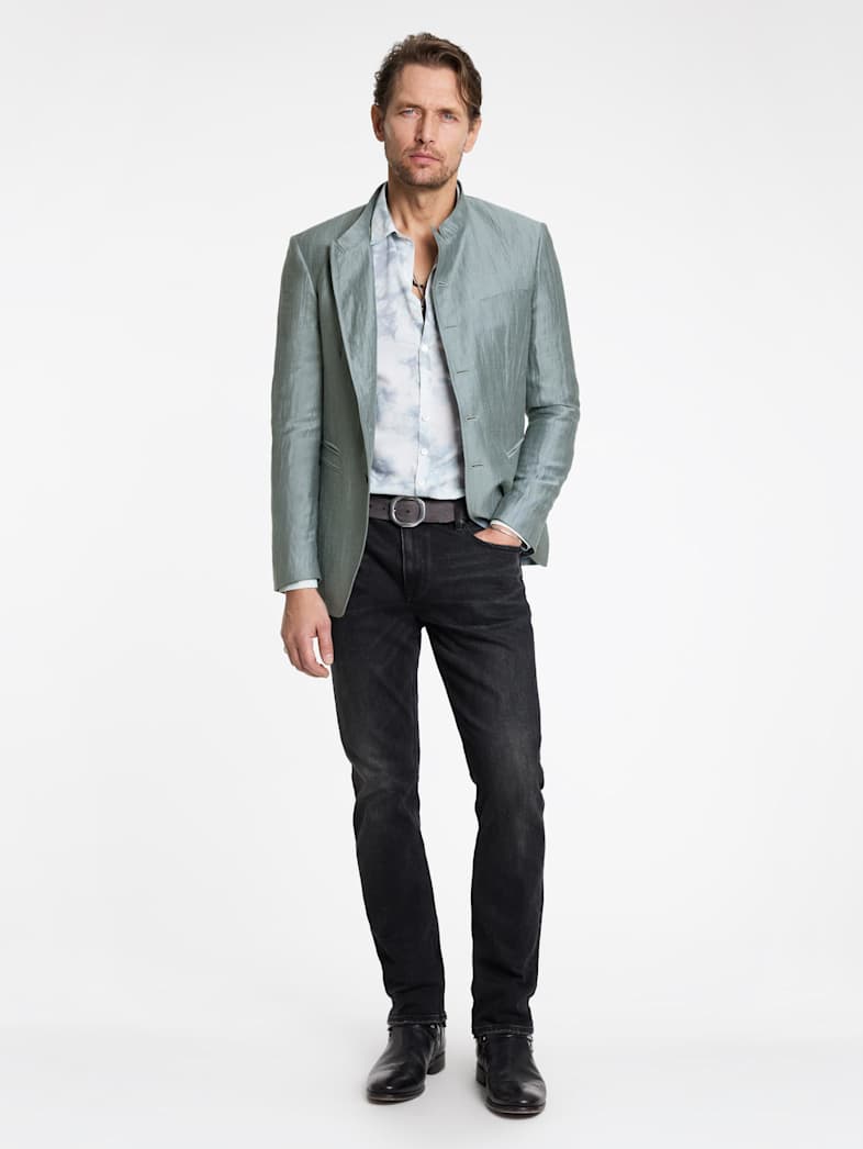 John Varvatos VARICK JACKET Outlet Outlet Leather & Outerwear VARICK JACKET CEMENT WHT