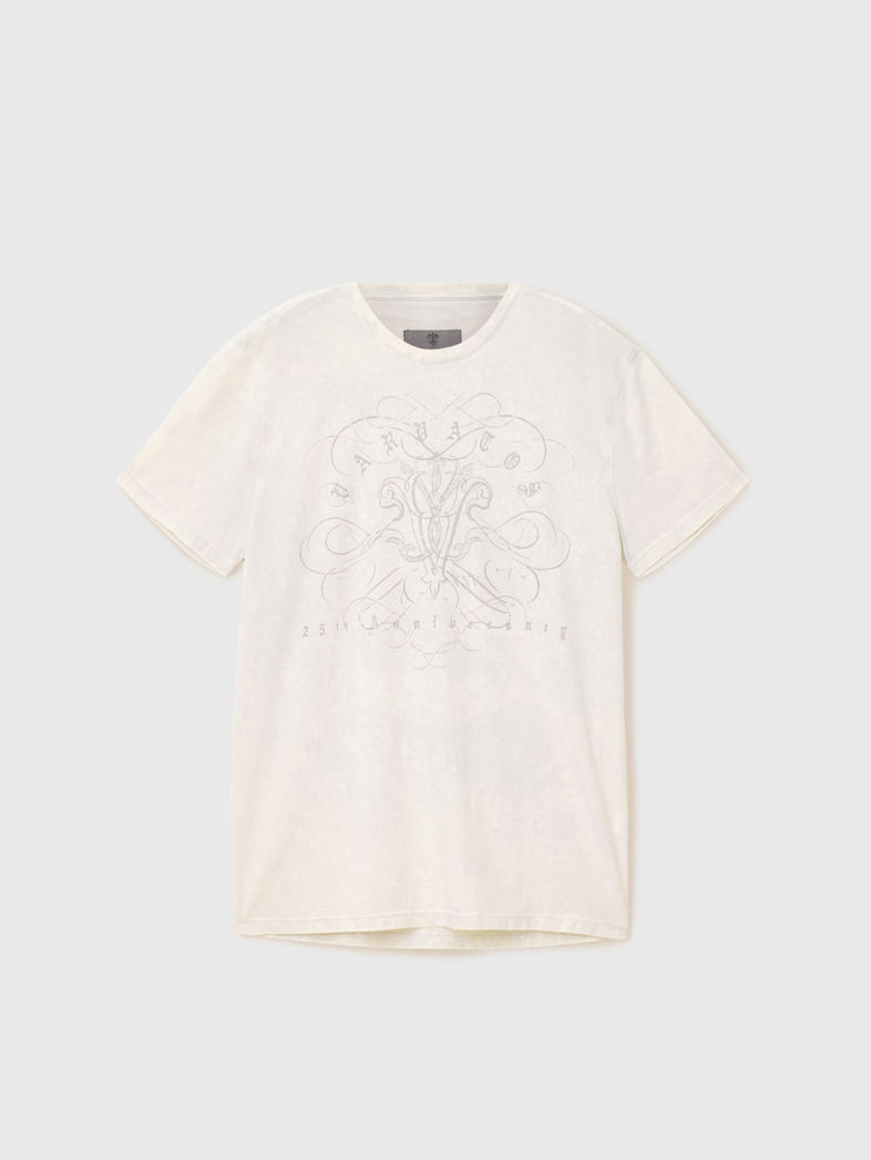john varvatos VARVATOS 25TH TEE Clothing Tops Graphic Tees VARVATOS 25TH TEE IVORY