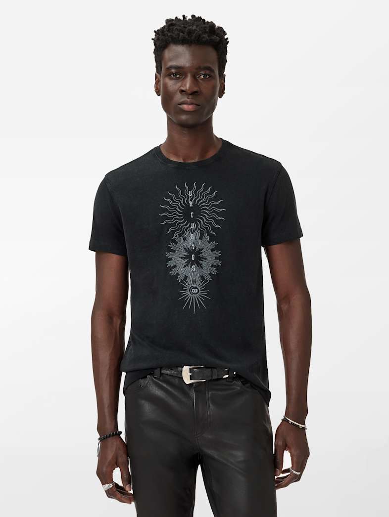 John Varvatos VARVATOS RAYS TEE Clothing Tops Graphic Tees VARVATOS RAYS TEE BLACK