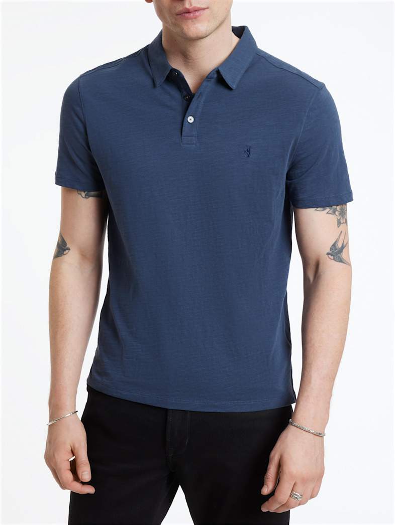 John Varvatos VICTOR POLO Clothing Featured JV ESSENTIALS VICTOR POLO BLUE GRPHTE