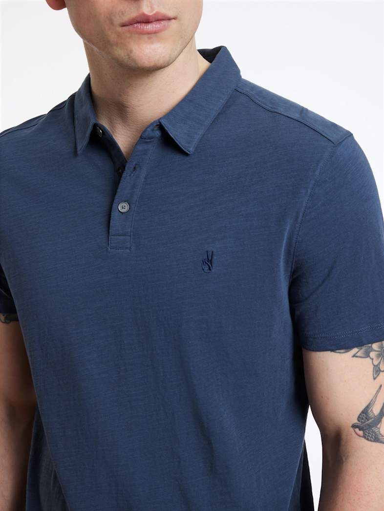 John Varvatos VICTOR POLO Clothing Featured JV ESSENTIALS VICTOR POLO BLUE GRPHTE