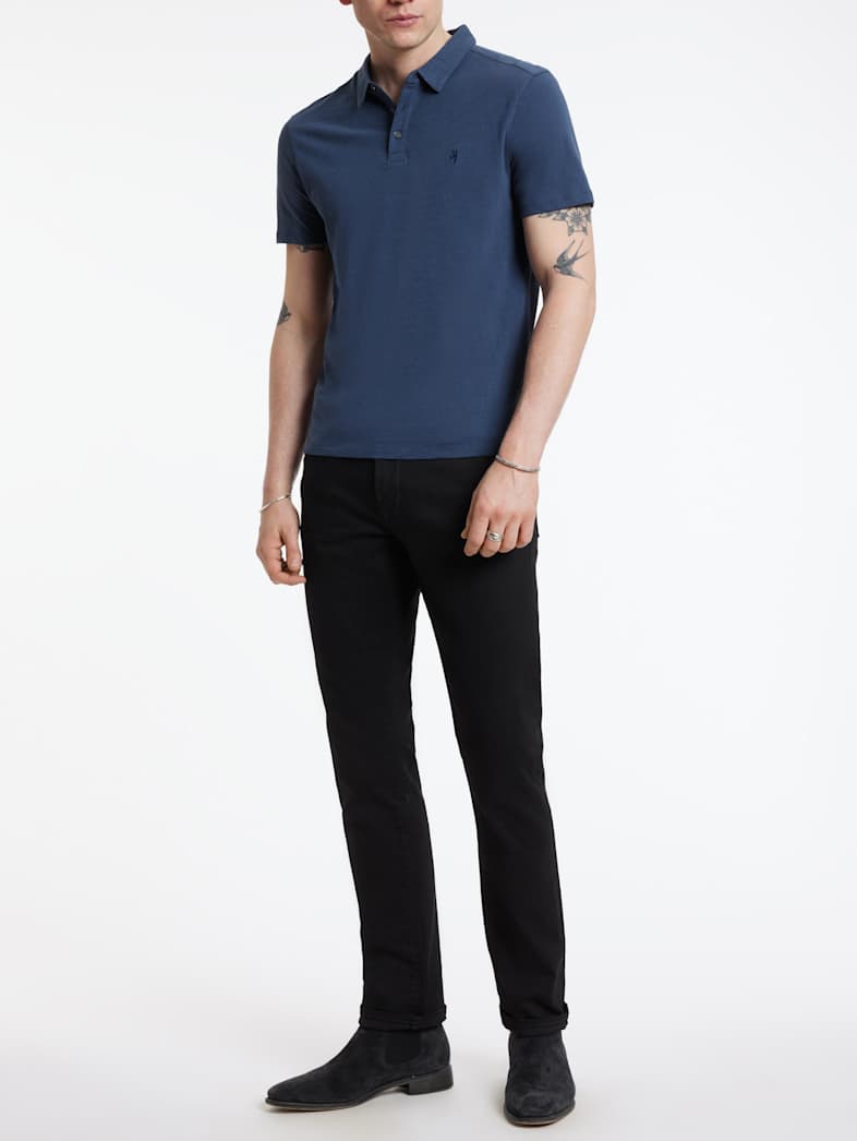 John Varvatos VICTOR POLO Clothing Featured JV ESSENTIALS VICTOR POLO BLUE GRPHTE