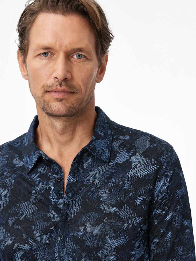 John Varvatos VIENNE SHIRT Clothing Tops Shirts VIENNE SHIRT COBALT