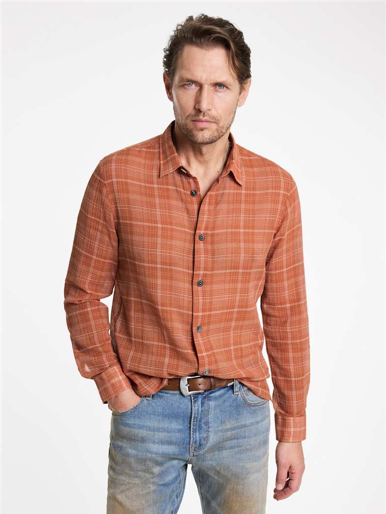 John Varvatos VINTON OVER SHIRT Outlet Outlet Tops VINTON OVER SHIRT BURNT CLAY