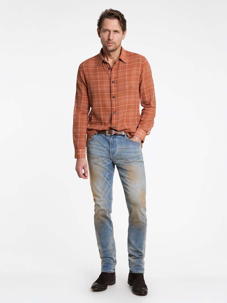 John Varvatos VINTON OVER SHIRT Outlet Outlet Tops VINTON OVER SHIRT BURNT CLAY