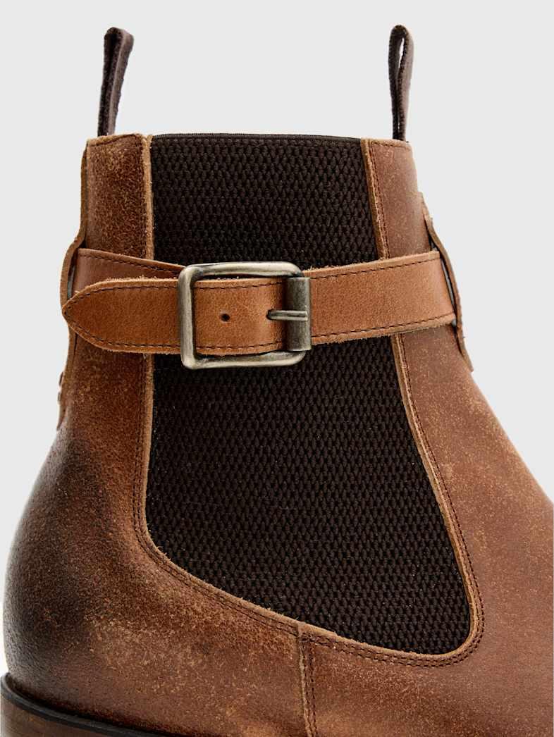 John Varvatos WALKER BUCKLE CHELSEA BOOT Outlet Outlet Shoes & Accessories WALKER BUCKLE CHELSEA BOOT LT BROWN