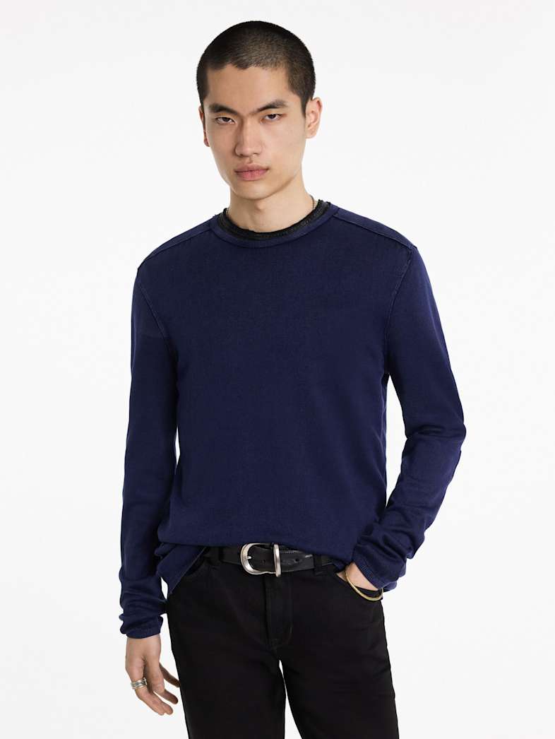 John Varvatos WALTER CREW NECK SWEATER Clothing Featured JV ESSENTIALS WALTER CREW NECK SWEATER DEEP BLUE