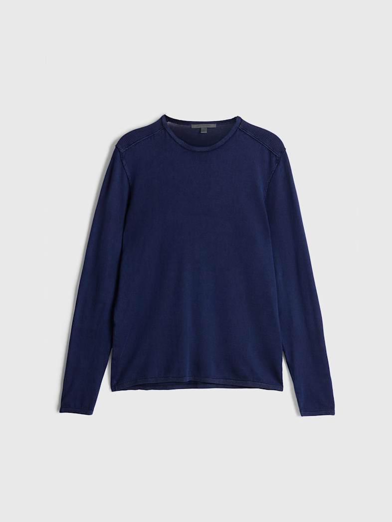 john varvatos WALTER CREW NECK SWEATER Clothing Featured JV ESSENTIALS WALTER CREW NECK SWEATER DEEP BLUE