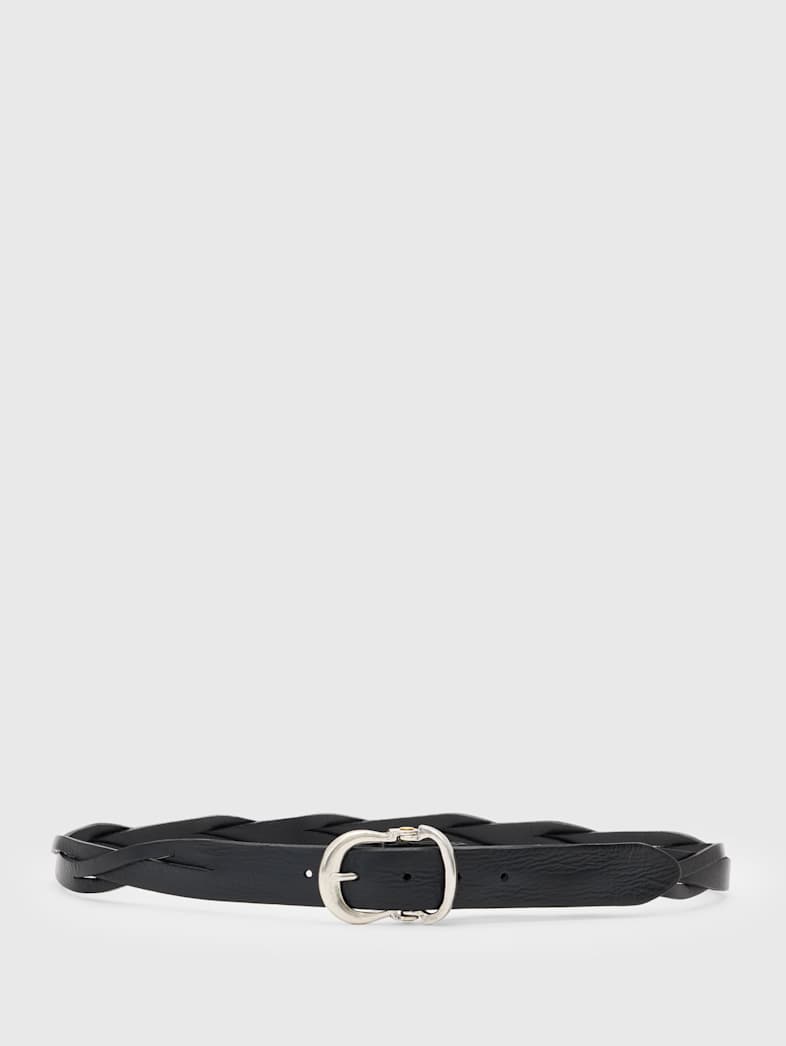 john varvatos WEBSTER GUITAR HINGE BRAIDED BELT Accessories All Accessories Belts WEBSTER GUITAR HINGE BRAIDED BELT BLACK