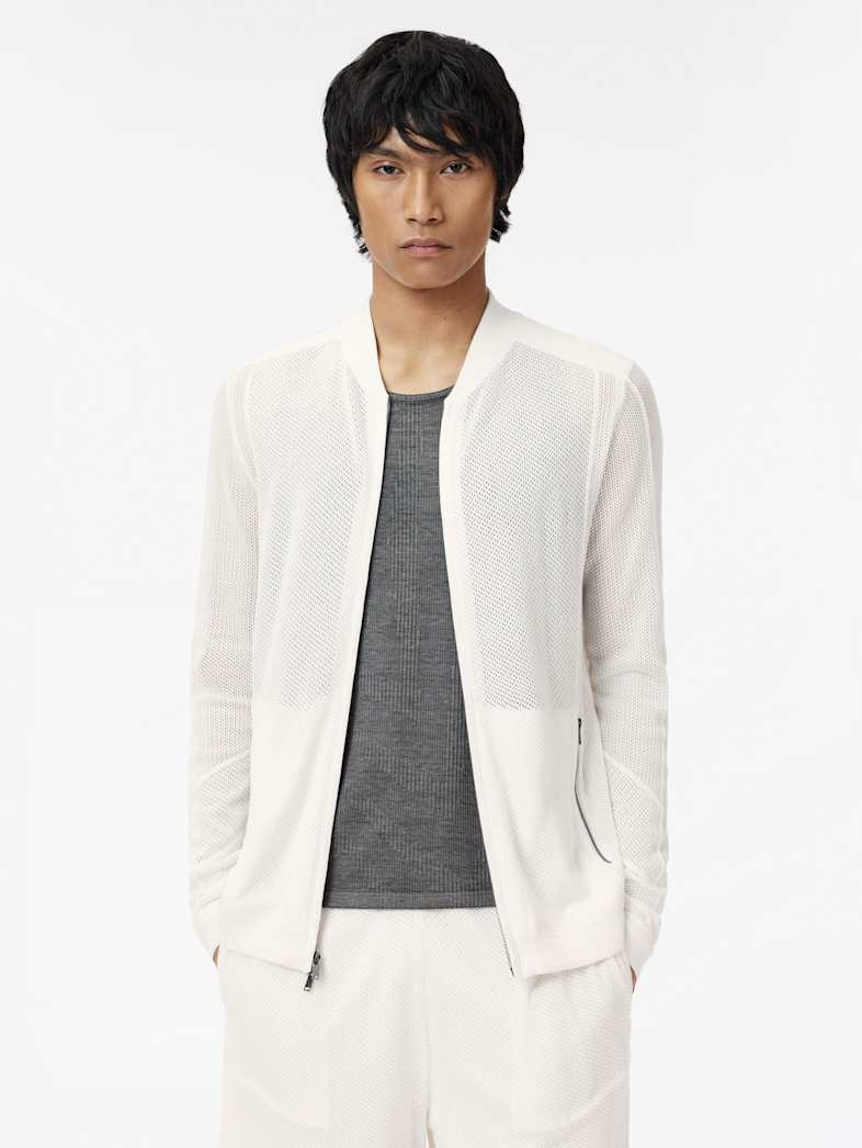 John Varvatos WIRTHS BOMBER JACKET Clothing Tops Sweaters WIRTHS BOMBER JACKET WHITE