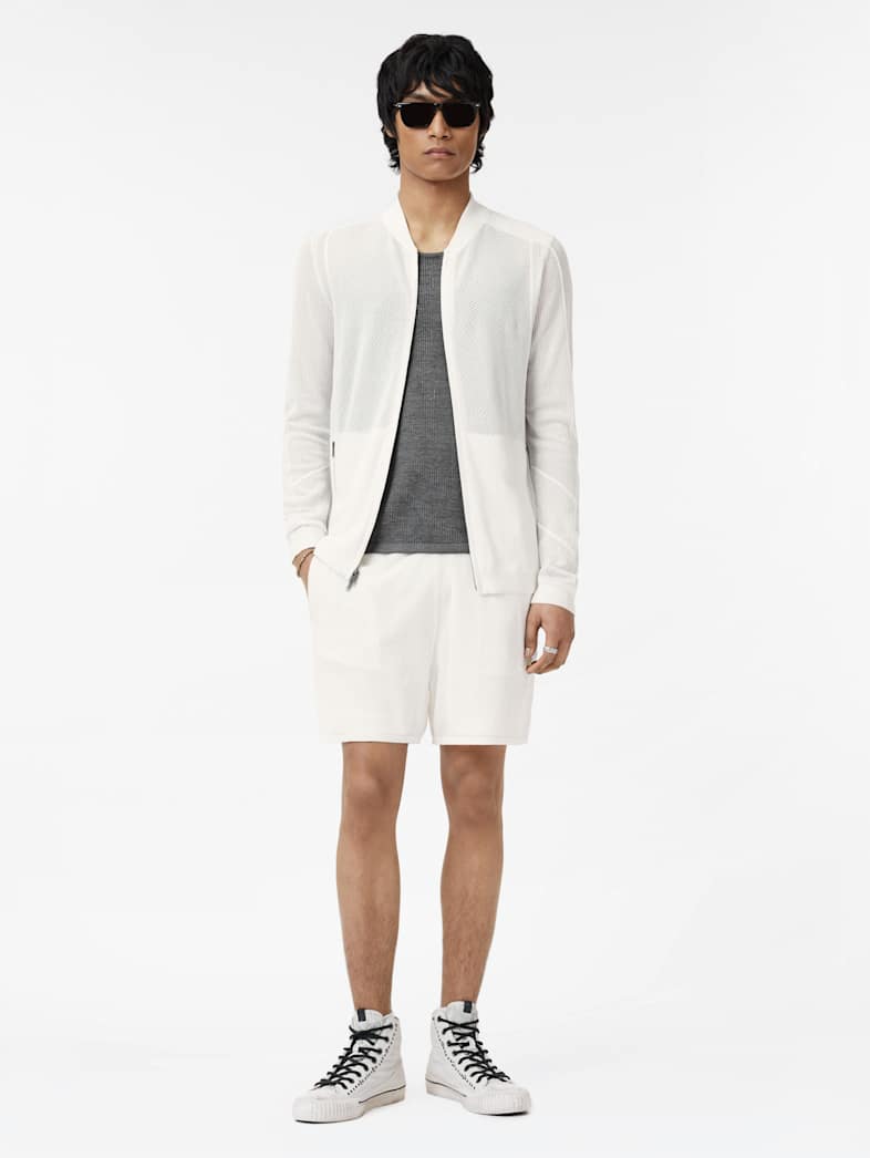 John Varvatos WIRTHS BOMBER JACKET Clothing Tops Sweaters WIRTHS BOMBER JACKET WHITE