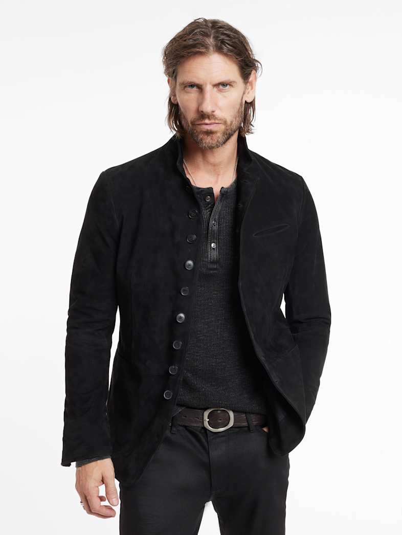 John Varvatos WOODWARD MULTIBUTTON JACKET Leather All Leather Leather Jackets WOODWARD MULTIBUTTON JACKET BLACK