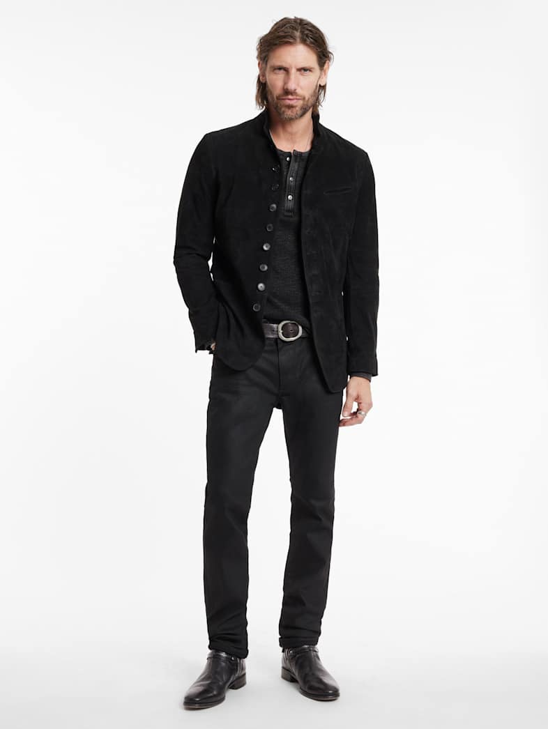 John Varvatos WOODWARD MULTIBUTTON JACKET Leather All Leather Leather Jackets WOODWARD MULTIBUTTON JACKET BLACK