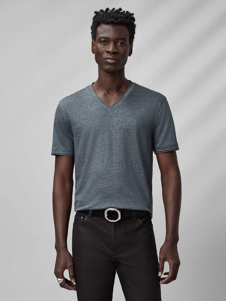 John Varvatos WOOSTER V-NECK Clothing Tops T Shirts WOOSTER V NECK SILVER