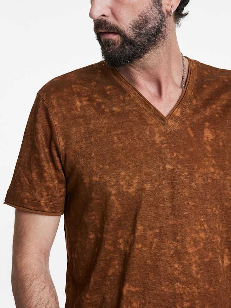 John Varvatos WOOSTER V-NECK Outlet Outlet Tops WOOSTER V NECK FLAX HEATHER