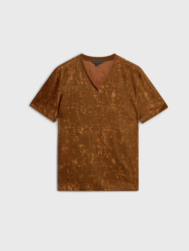 john varvatos WOOSTER V-NECK Outlet Outlet Tops WOOSTER V NECK FLAX HEATHER