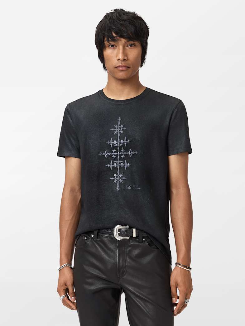 John Varvatos WROUGHT IRON TEE Clothing Tops Graphic Tees WROUGHT IRON TEE BLACK