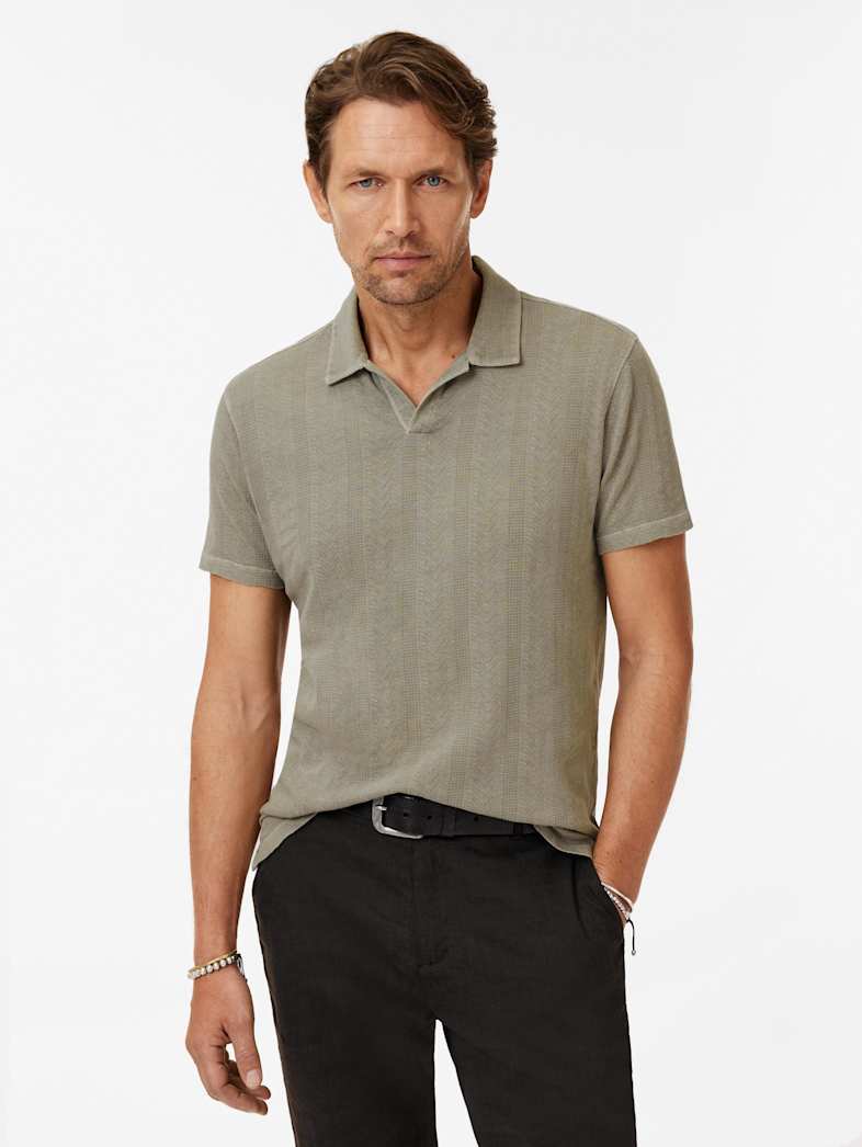 John Varvatos ZION POLO Clothing Tops Polos ZION POLO SPRUCE