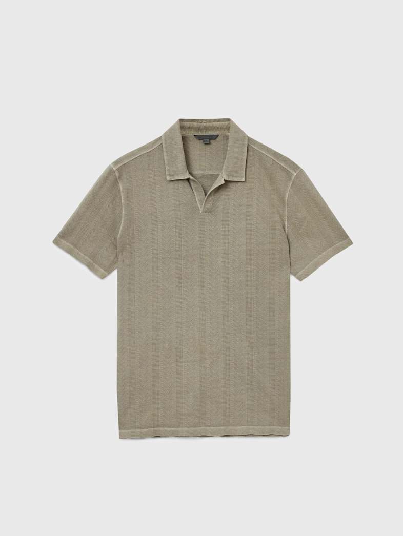 john varvatos ZION POLO Clothing Tops Polos ZION POLO SPRUCE