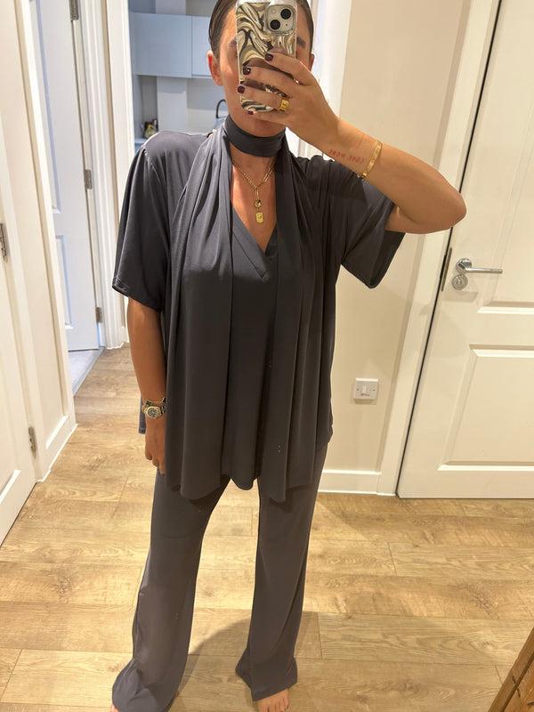 john varvatos Dark Grey Oversized T-Shirt Loungewear