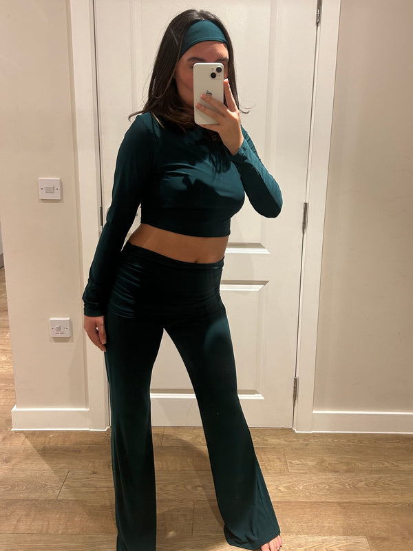 John Varvatos Forest Green Headband Overlay Skirt Lounge Wear