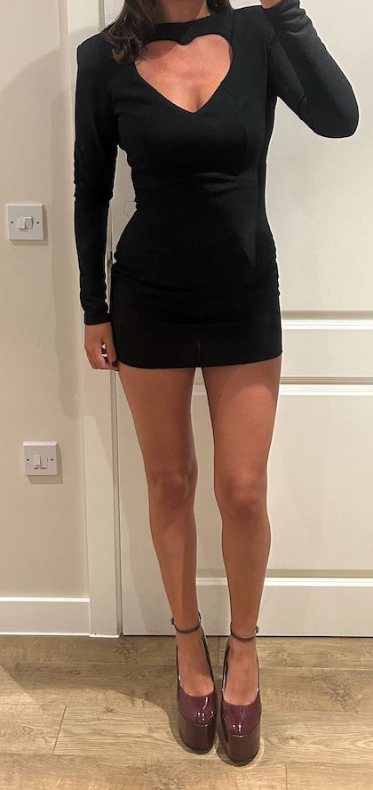 John Varvatos Black Heart Cut Out Mini Dress