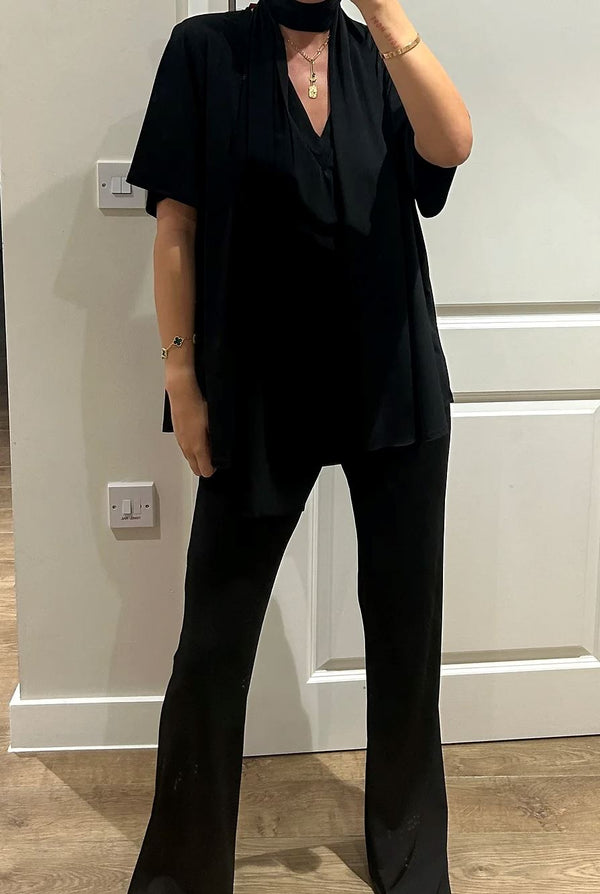 John Varvatos Black Oversized T-Shirt Loungewear